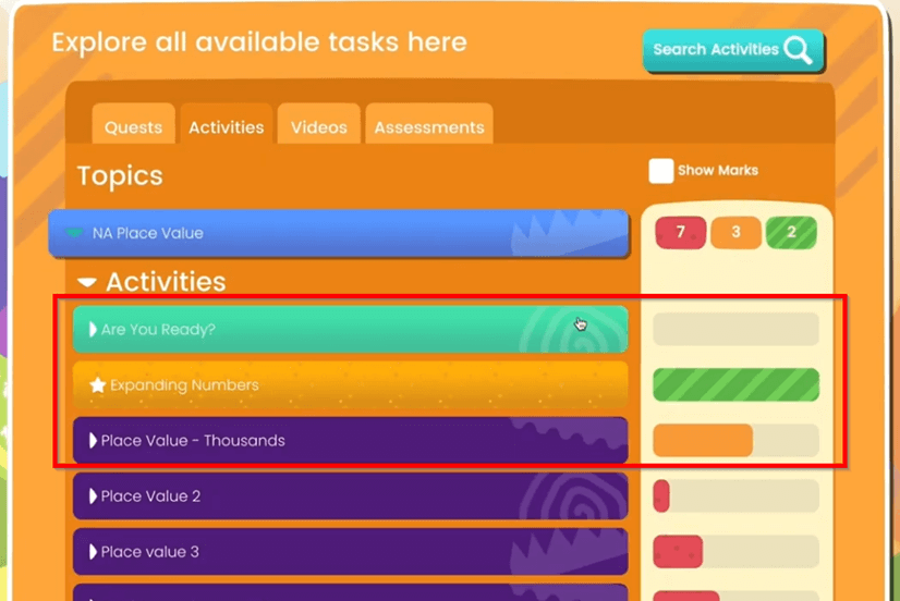 How to check progress in Mathletics Activities