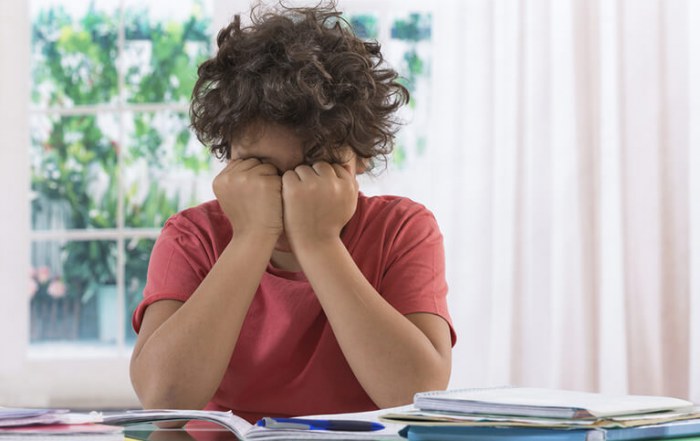 Child stressed about mathematics