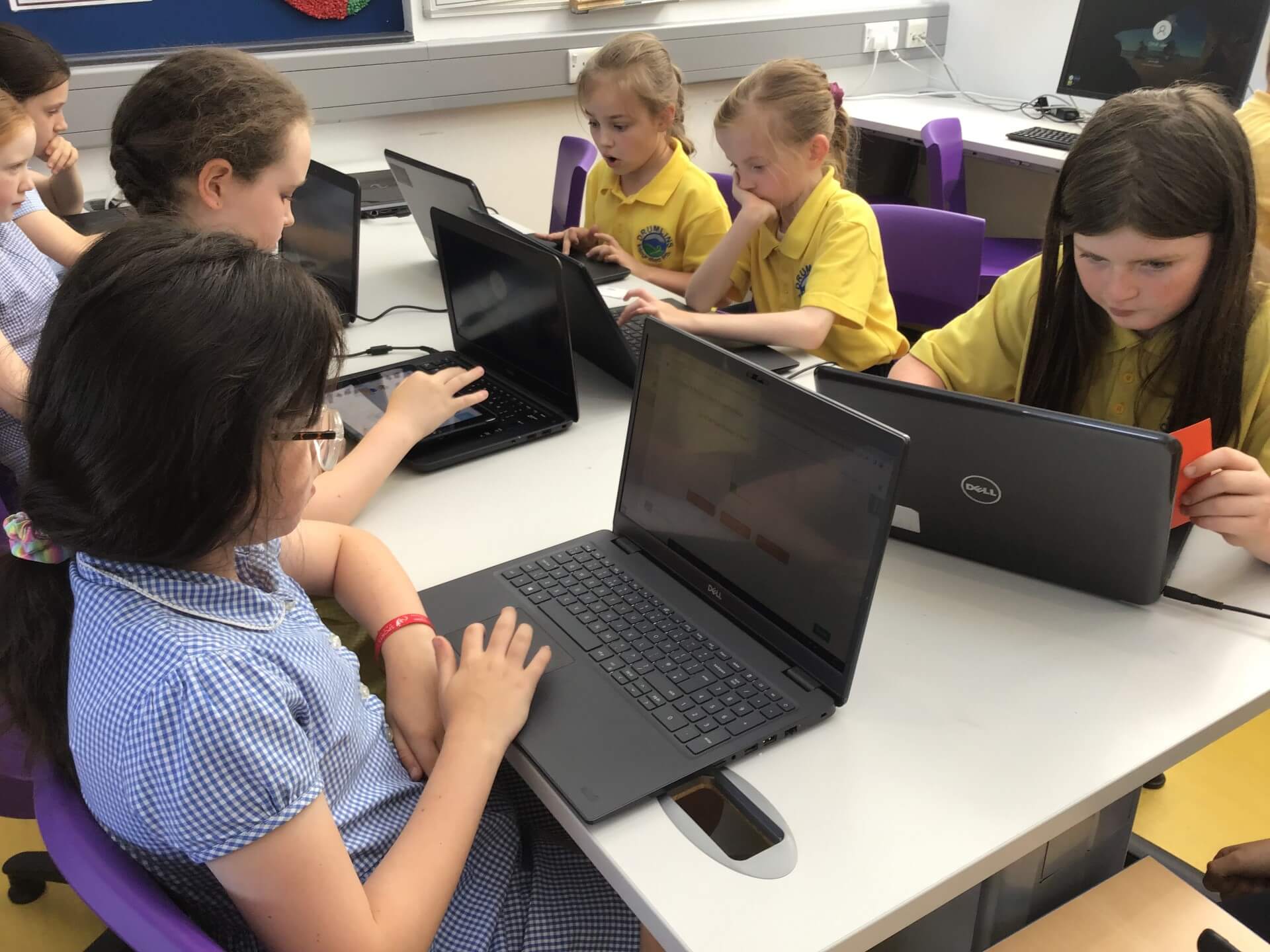 Students using Mathletics in Drumlins Intergrated Primary School